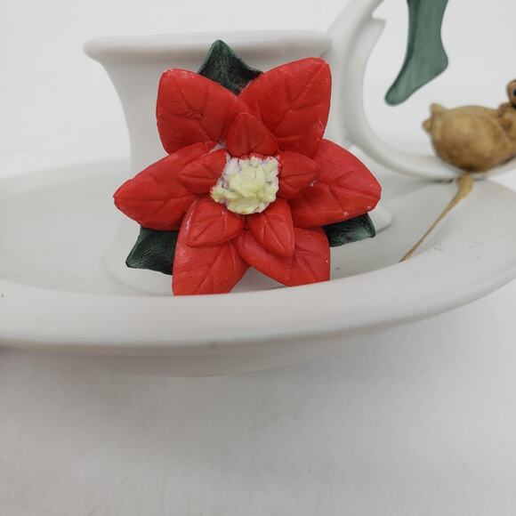 VTG George Good‎ Christmas Ceramic Taper Candle Holder Chamberstick Sleepy Mouse - Picture 3 of 9